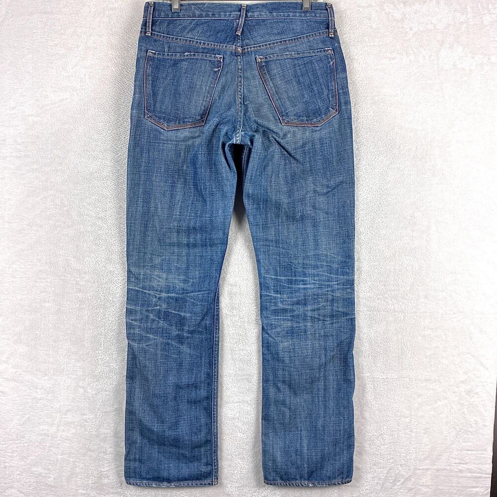 VTG Earnest Sewn Jeans Men 32 Fulton Straight Whiskered Faded Y2K Made in USA - Picture 5 of 13